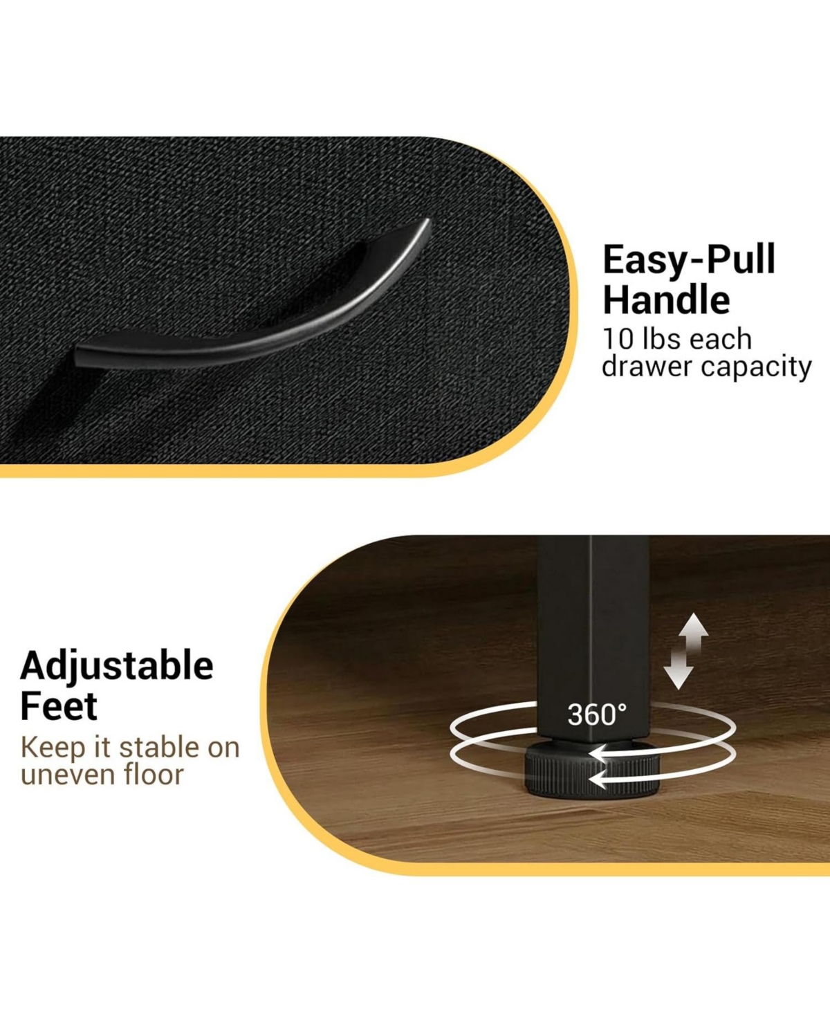 gaomon Drawer Fabric Dresser with Removable Bins Multi Functional Storage Organizer