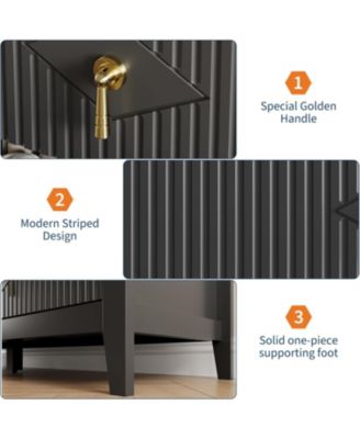 Dresser for Bedroom with Drawers, Wide Modern Chest of Drawers with Metal Handle, Dresser TV Stand, Wood Drawer Organizer for Bedroom