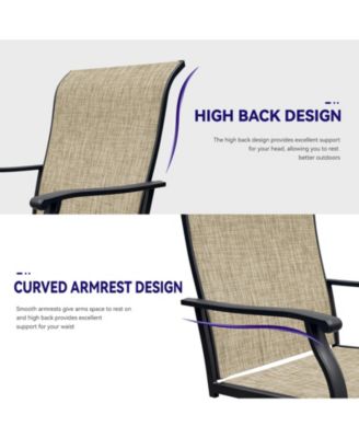 Set of 2 Outdoor Swivel Dining Chairs Breathable Textilene Patio Lawn Chairs with 360° Swivel for Front Porch Backyard Deck