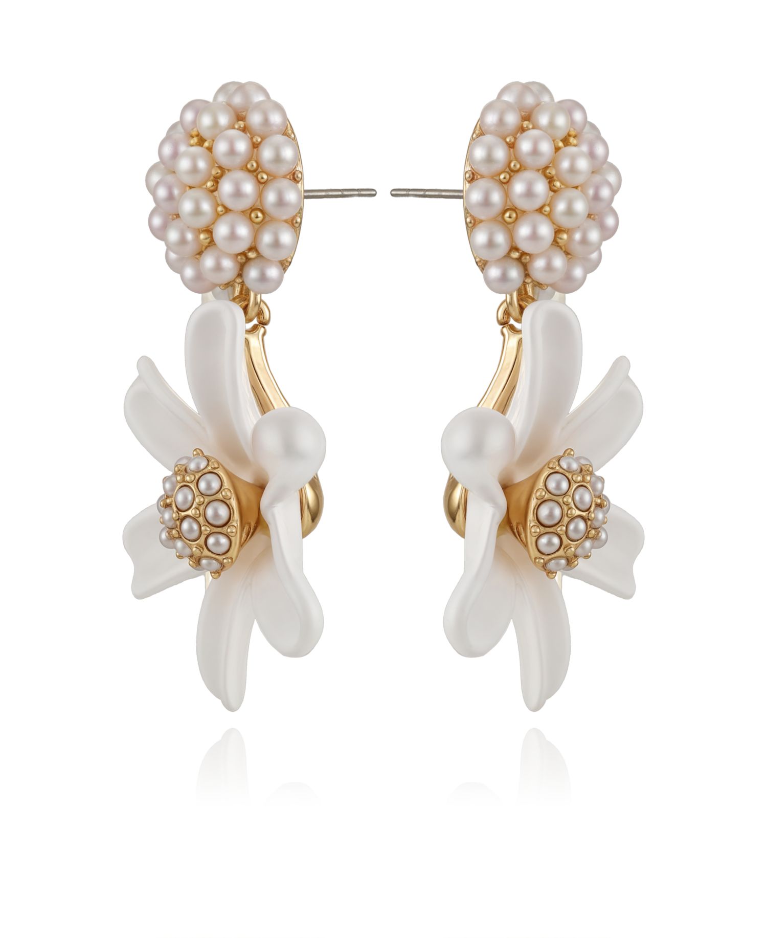 Daisy Imitation Pearl Drop Earrings