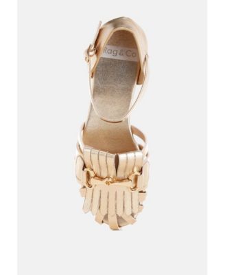Women's Noori Metallic Fringe Flat Sandals