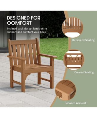 Outdoor Patio HDPE Adirondack Dining Arm Chairs (Set of 4)