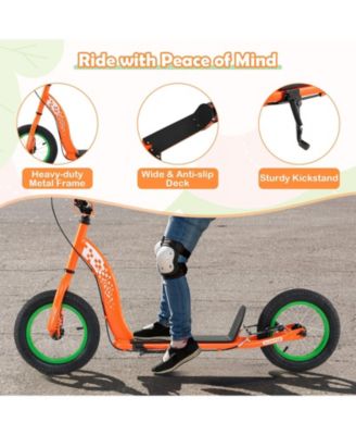 Kids Scooter Youth Kick Scooter with Adjustable Height Handlebar 12-Inch Inflatable Wheels