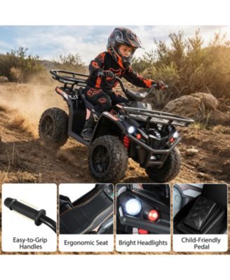 24V Electric Ride On Quad with LED Headlights-Black