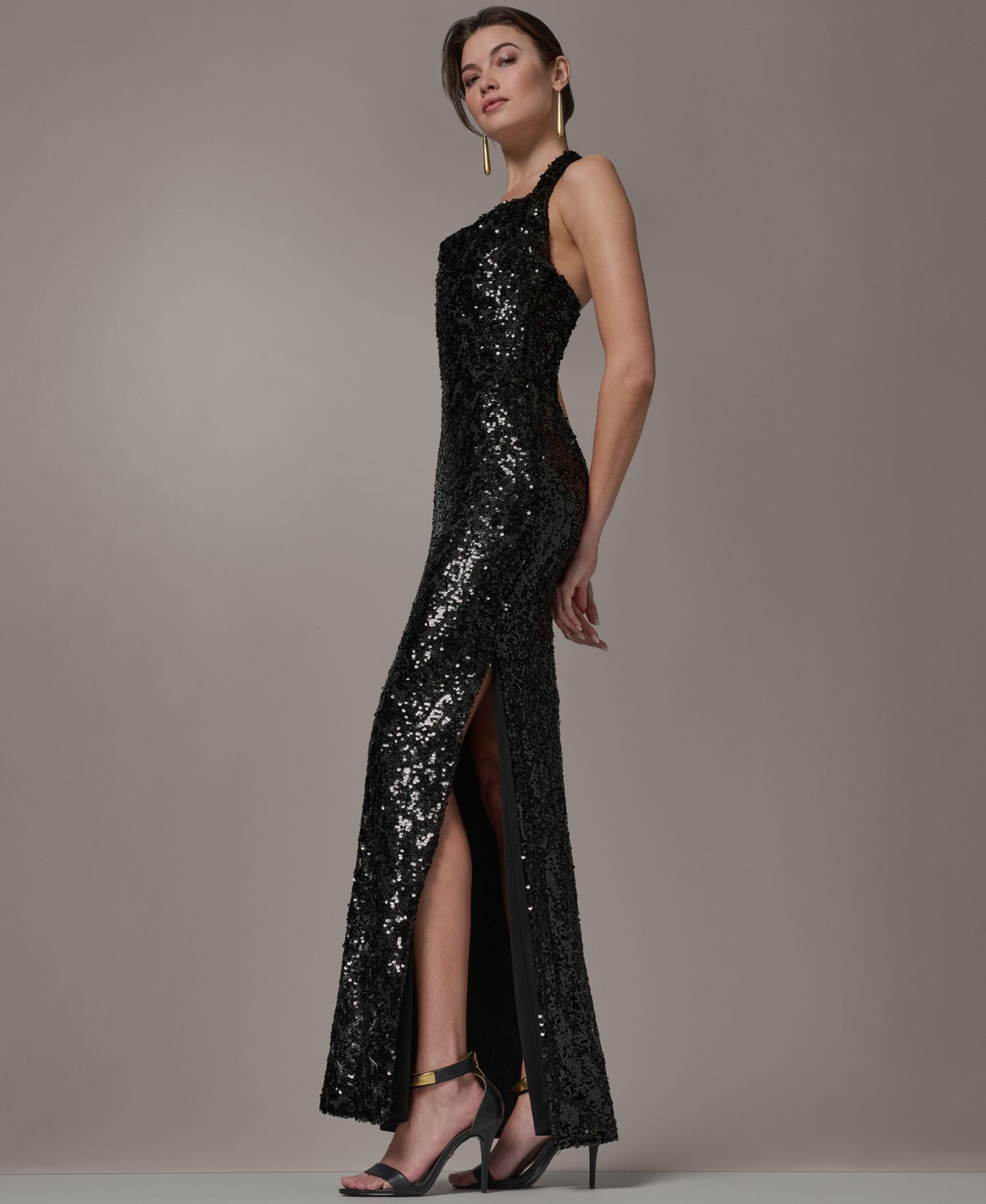 Women's Sequin Halter Neck Ball Gown
