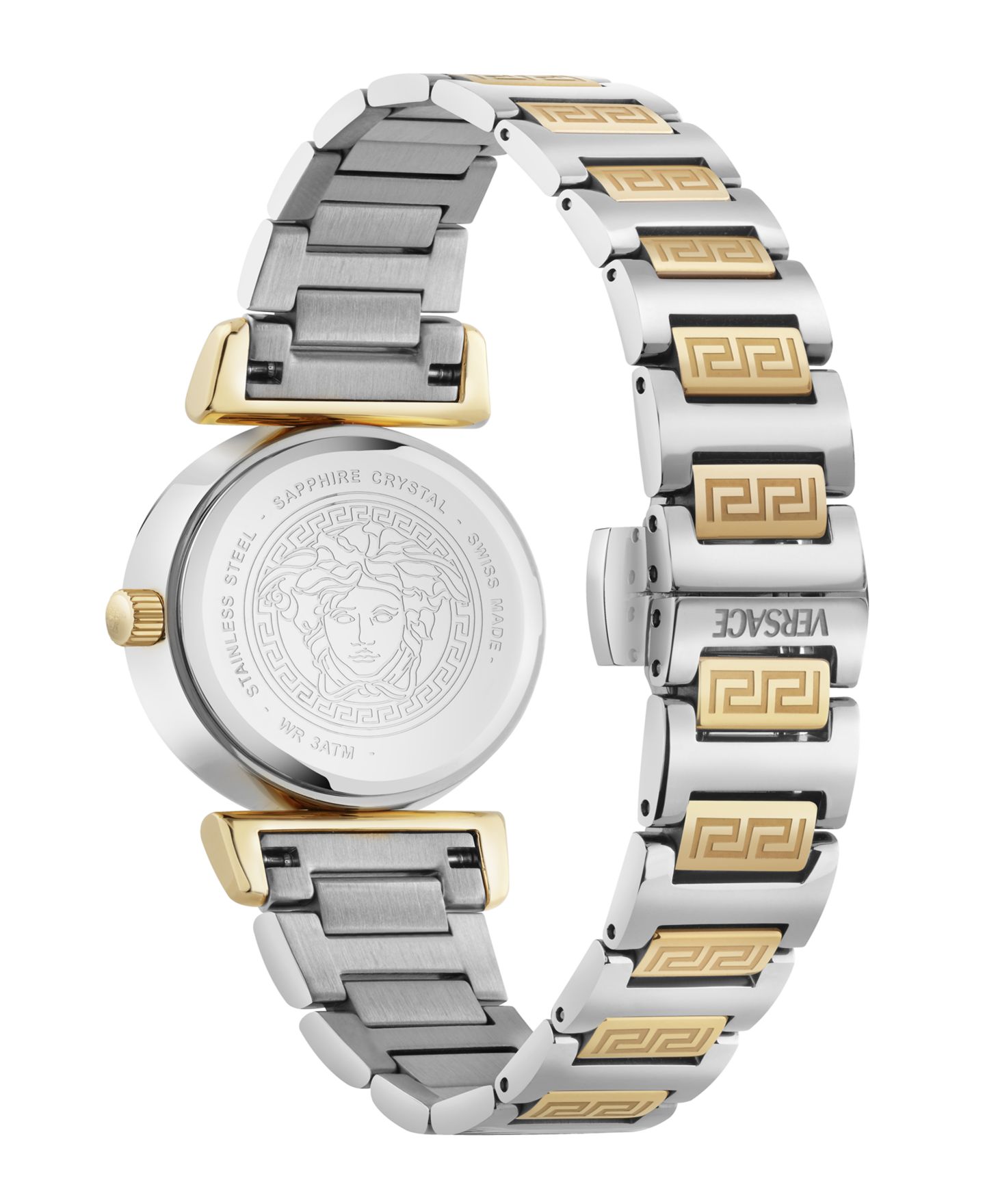 Женские часы Versace Mini Vanity Two-Tone Stainless Steel Bracelet Watch, 27mm — фото 3