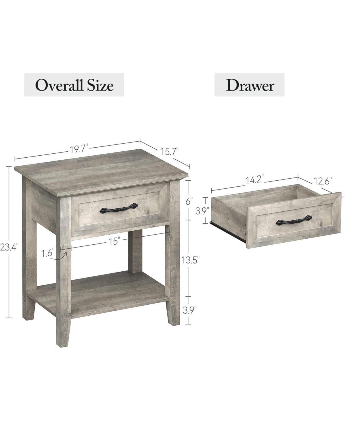 gaomon Nightstands, End Table with Drawer, Side for Living Room