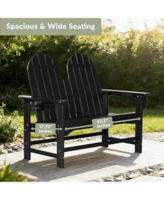 Outdoor Patio 49" HDPE Adirondack Garden Bench