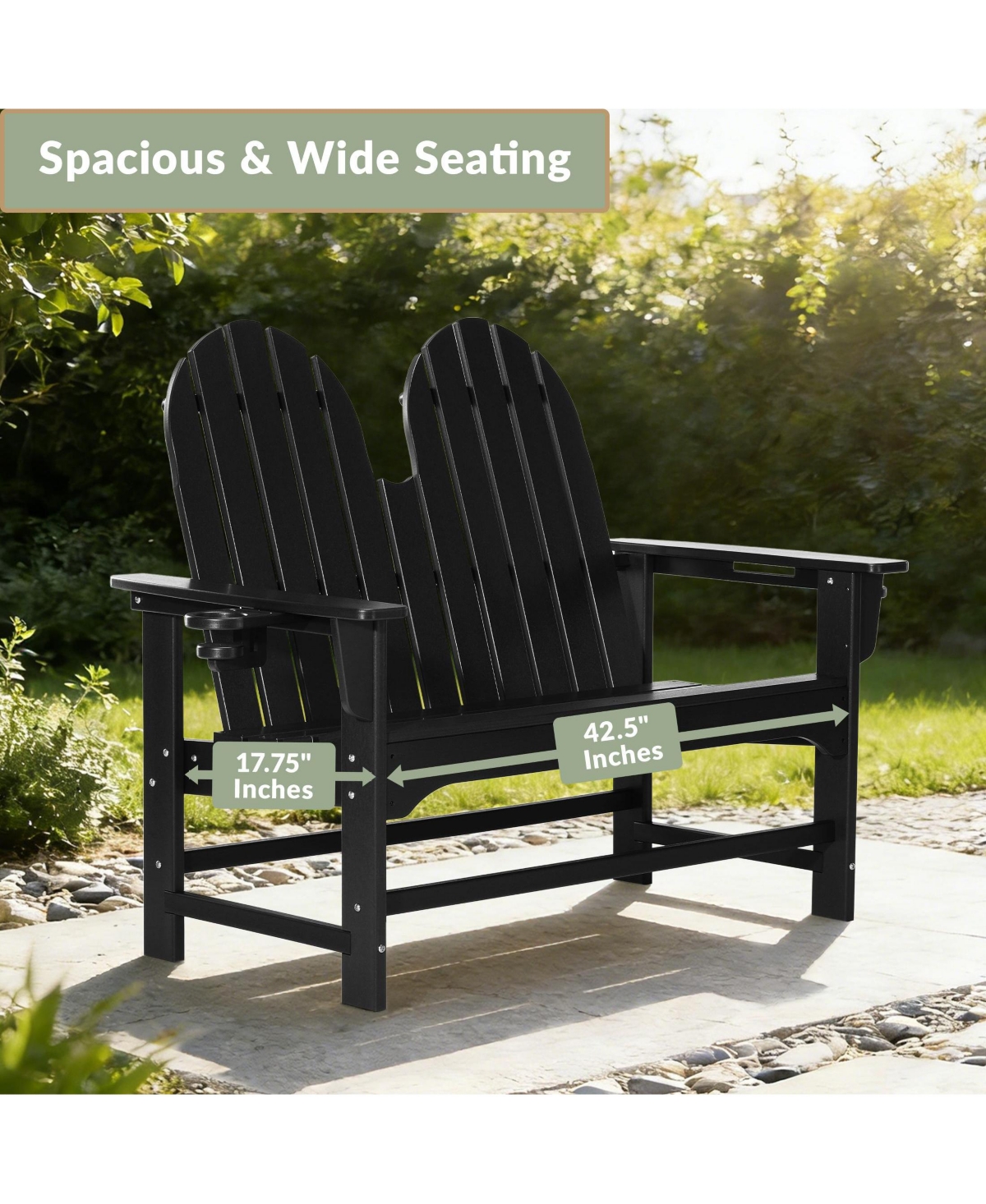 WestinTrends Outdoor Patio 49" Hdpe Adirondack Garden Bench