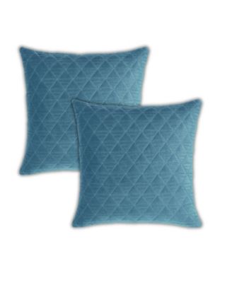 Diamond Quilted Velvet Decorative Throw Pillow Covers, 20"x 20", Set of 2