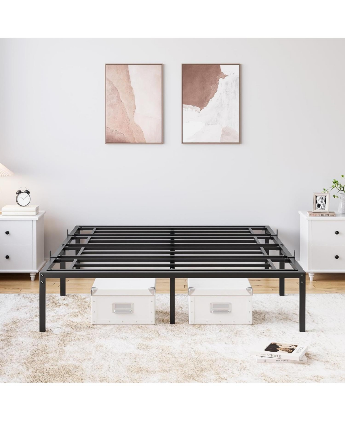 gaomon Inch Bed Frame No Box Spring Needed, Heavy Duty Metal Platform Bed Frame Size for Bedroom Easy Assembly
