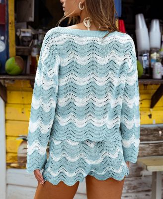 Women's Castaway Cutie Striped Cover-Up Top