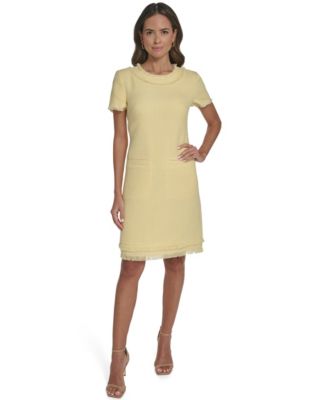 Women's Jewel Neck A-Line Shift Dress