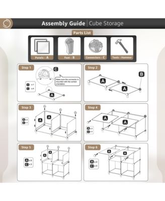 4-Cube Storage Organizer Cubby Shelf for Closet, Toys, Books, and More Space-Saving Bookshelf for Bedroom, Living Room, or Office