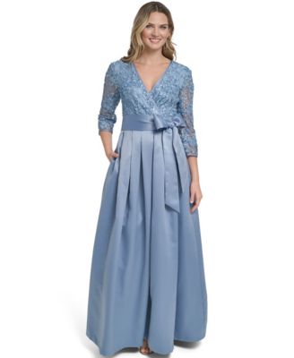 Women's V-Neck Pleated Skirt Ball Gown