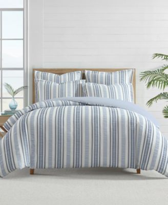 Home Seaside Stripes Textured 2-Pc. Duvet Cover Set, Twin