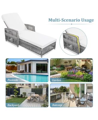 Streamdale Outdoor Long Reclining Chaise Lounge with Armrests