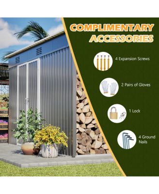 Streamdale Outdoor Metal Storage Shed with Lockable Door and Floor Frame
