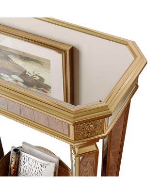 Vintage Wood Grain Mirror Console Table