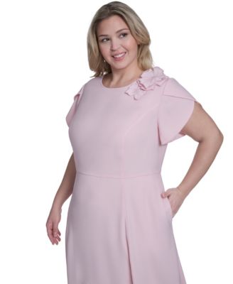 Plus Size Appliqu&eacute; Detail Fit & Flare Midi Dress