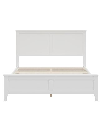 Modern Solid Wood Full Platform Bed with Slats Support