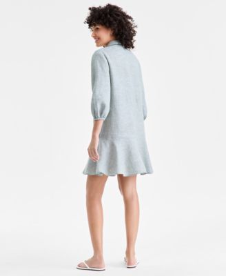 Charter Club Women's 100% Linen Button-Front 3/4-Sleeve Dress, Created for  Macy's - Macy's