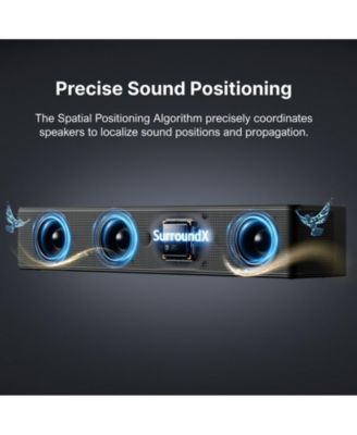 7.1ch Soundbar with Wireless Subwoofer, Surround Sound System for TV, App Control, 410W Peak Power, 4 Wired Surround Speakers, Poseidon D70