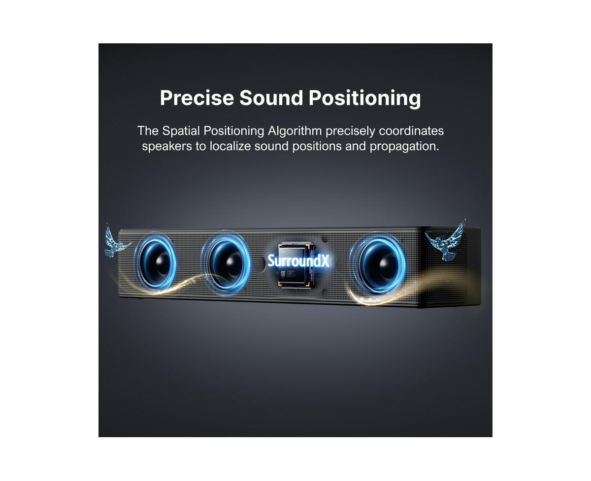 Ultimea 7.1ch Soundbar with Wireless Subwoofer, Surround Sound System for Tv, App Control, 410W Peak Power, 4 Wired Surround Speakers, Poseidon D70