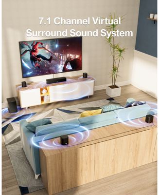 7.1ch Virtual Surround Sound Bar, Soundbar for Smart TV with Subwoofer, OPT/AUX/BT, Aura A40