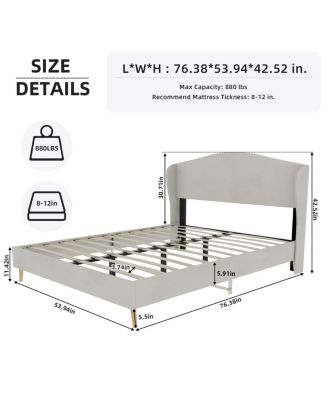 Velvet Upholstered Bed - Full Size, Luxury & Comfort