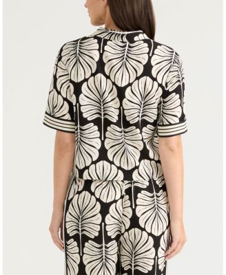 Women's Boxy Top with Stripe Cuff