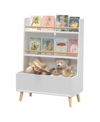 Kids Bookshelf - 3 Tier Toy Storage Organizer, Modern Open Display Cabinet for Living Room, Playroom and Nursery