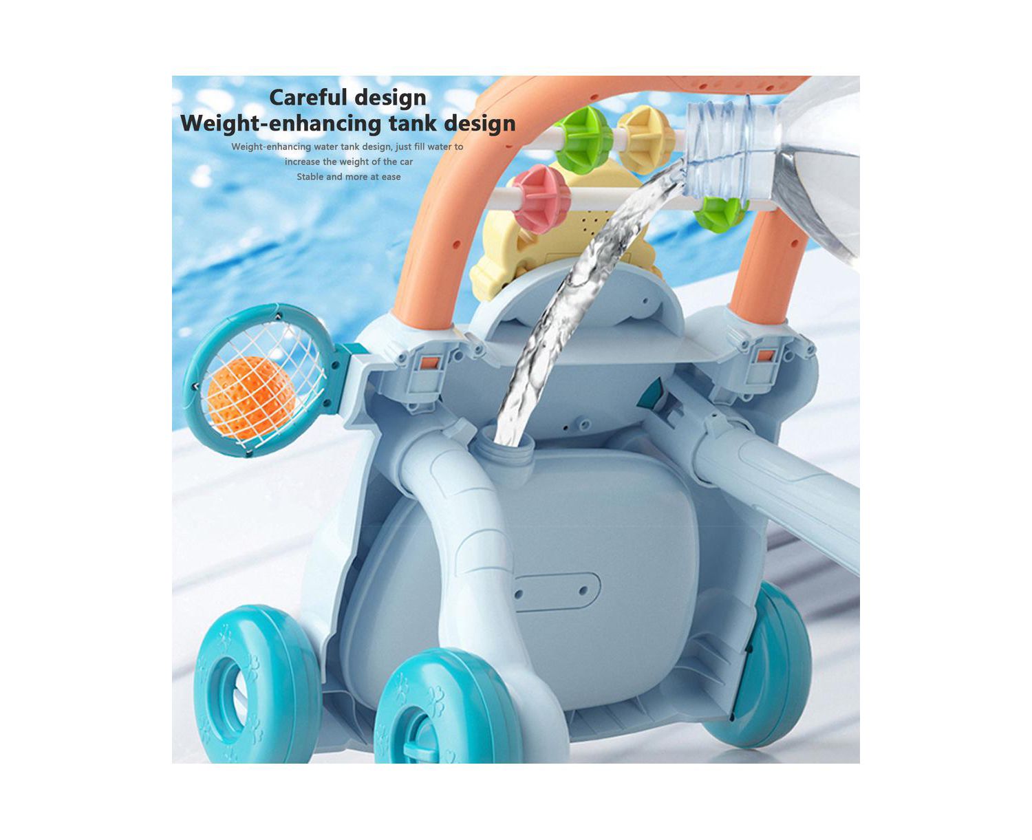 2-in-1 Baby Push Walker & Activity Center - Adjustable & Anti-Tip Design for First Steps