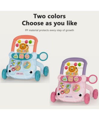 2-in-1 Baby Push Walker & Activity Center - Adjustable & Anti-Tip Design for First Steps