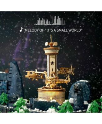 3D Wooden Puzzle Mechanical Music Box,DIY Aircraft Model Kits to Build,Best Toy Gift for Teens,Adults on Birthday,Decoration for Room