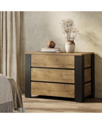 36" Wide Nightstand Set of 2, Extra Large Night Stand with 3 Drawers, Oversized Nightstand Bedside Table, Farmhouse Side End Table