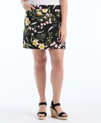 Plus Size Floral Print Skort