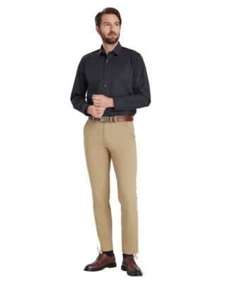 Men's Slim-Fit Grid Dress Shirt