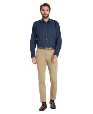 Men's Slim-Fit Grid Dress Shirt