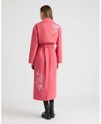 Women's Trench Coat with Embroideries
