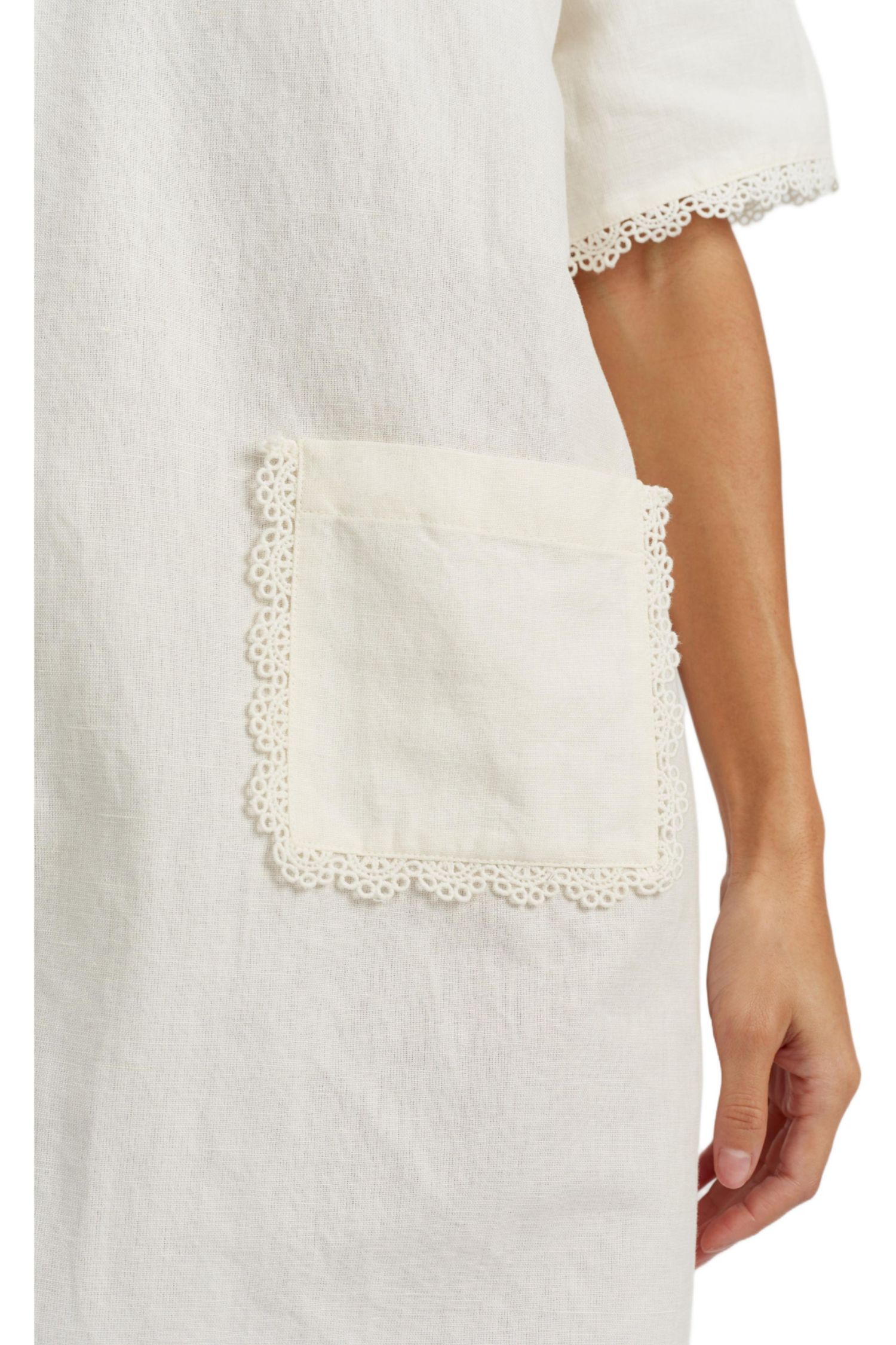 Women's Chinti and Parker Linen-Blend Scallop Tunic Dress