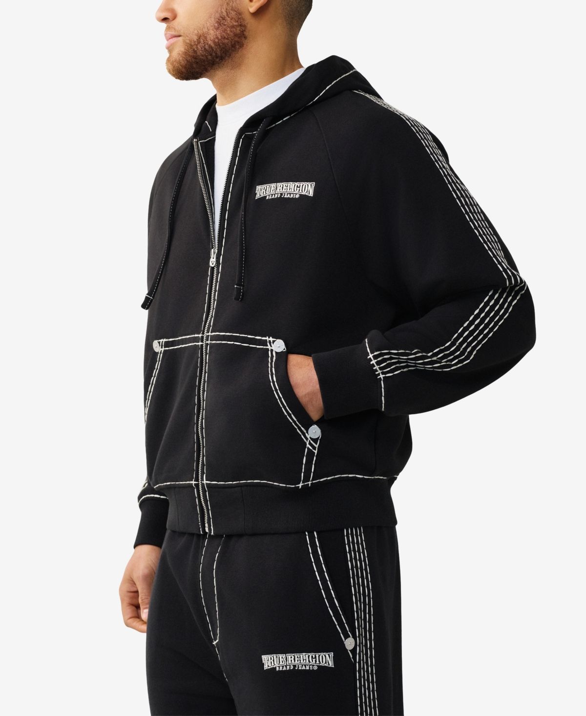 True Religion Men's Long-Sleeve Boxy Sweatshirt