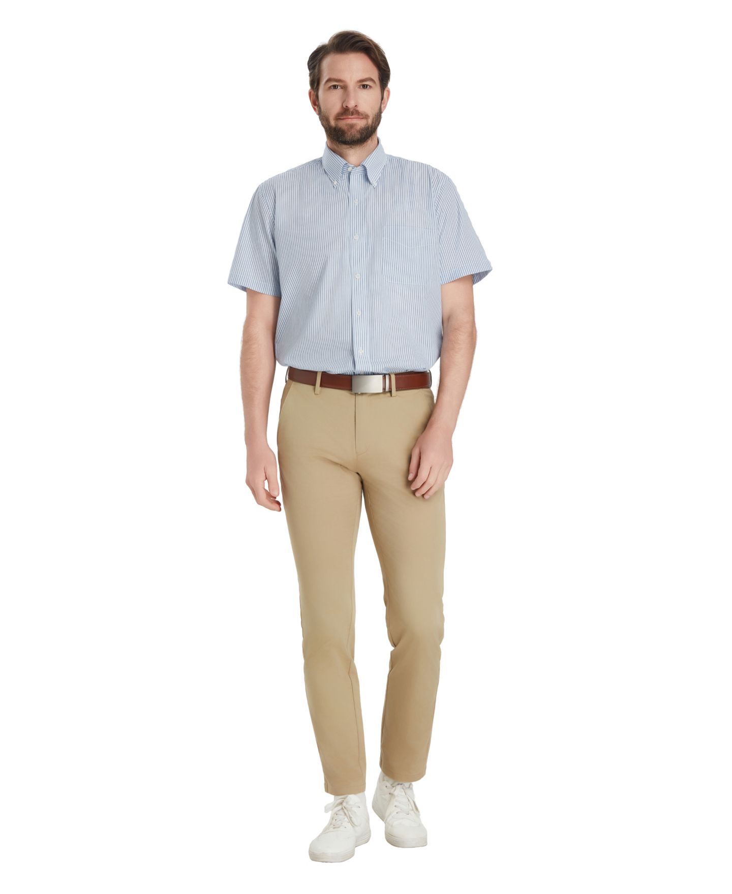 Мужская рубашка Club Room Striped Dress Shirt, цвет: Синий комбинированный — фото 2