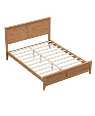 Modern Solid Wood Queen Platform Bed with Slats Support, Seadrift