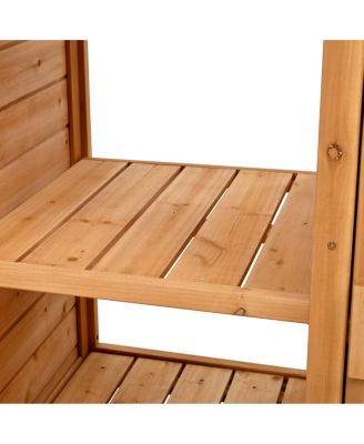 65.7" Tall Garden Potting Bench with Hutch & Storage