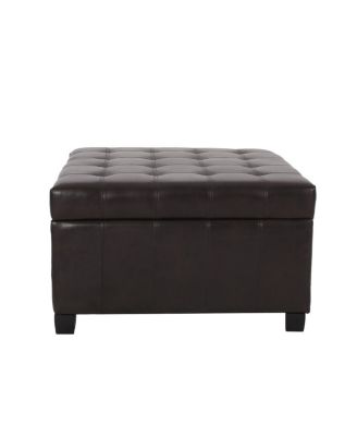 Upholstered Tufted PU Leather Storage Ottoman