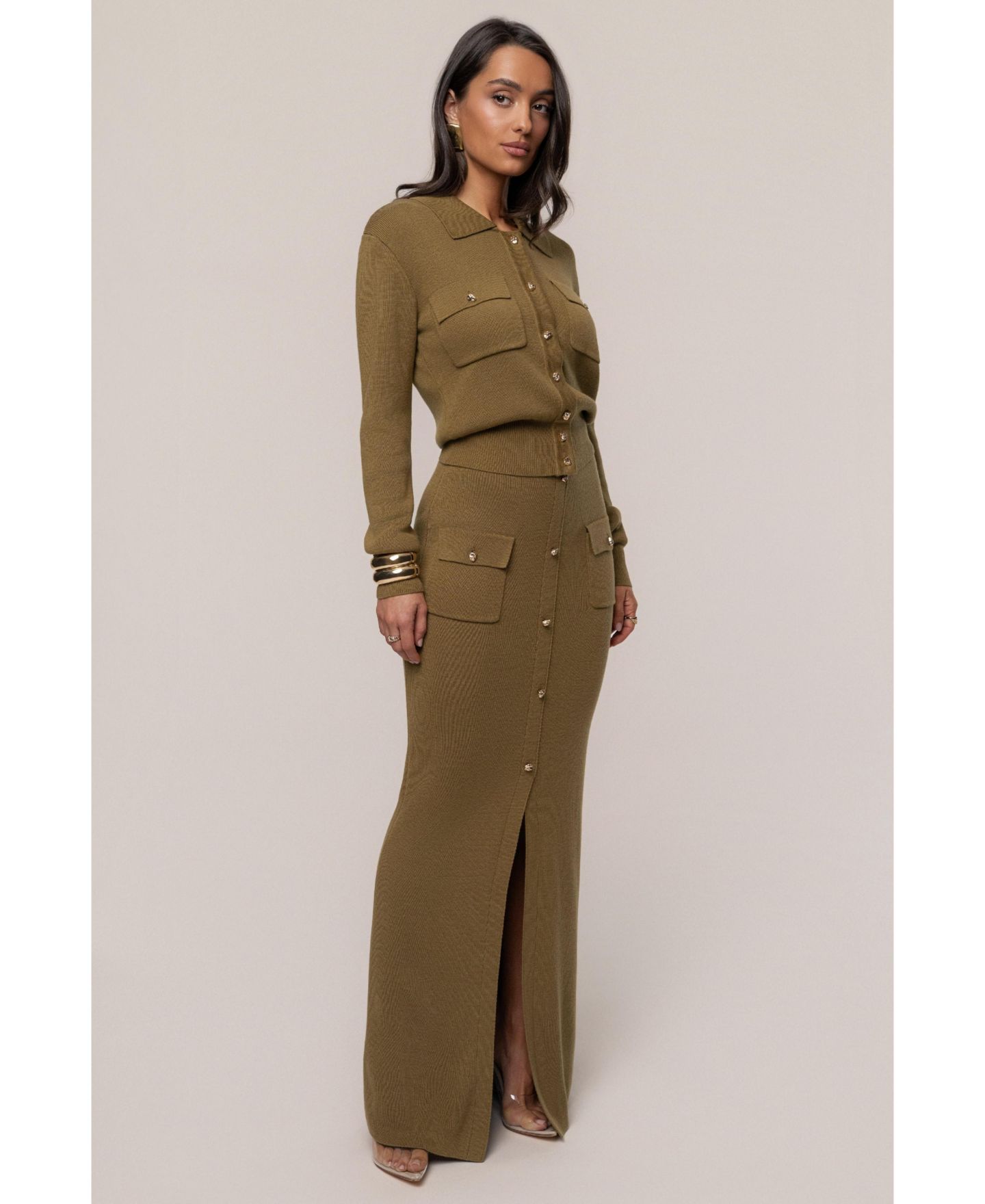 Женская юбка JLUXLABEL Fall Bliss Maxi, цвет: Зелёный — фото 4