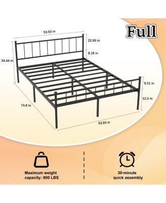 74 inches Full Size Bed Frame with Headboard/Footboard, Under Bed Storage