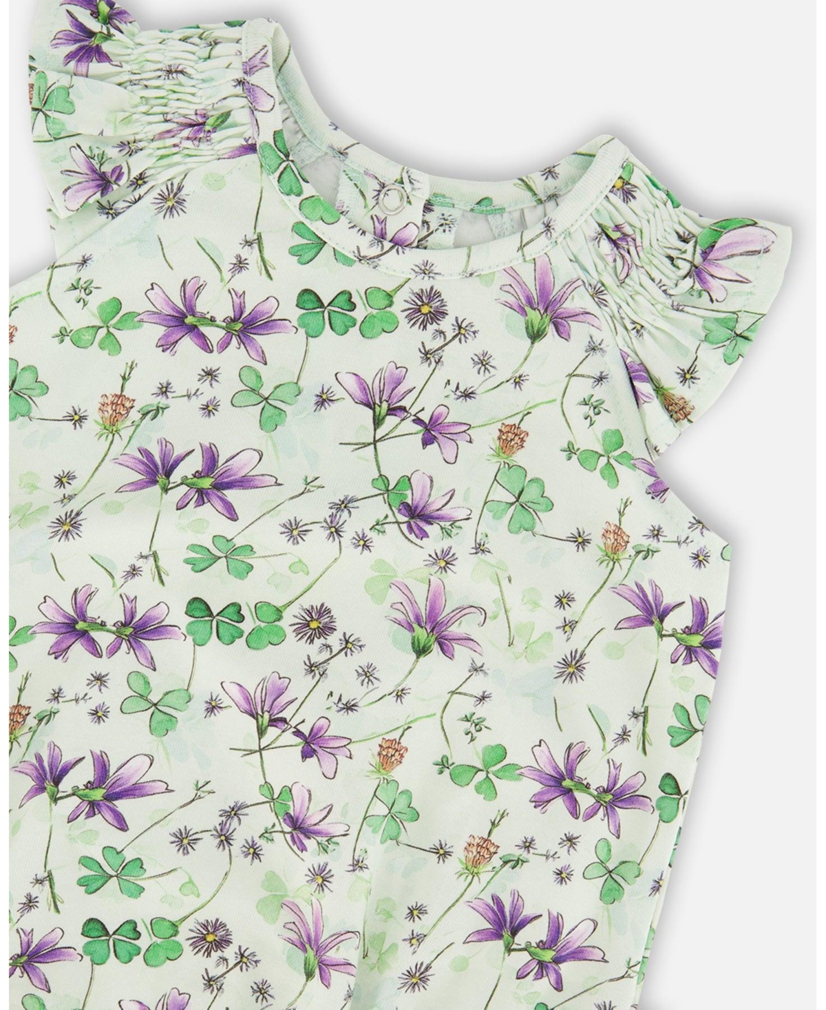 Deux par Baby Girls Jersey Romper Printed Flowers