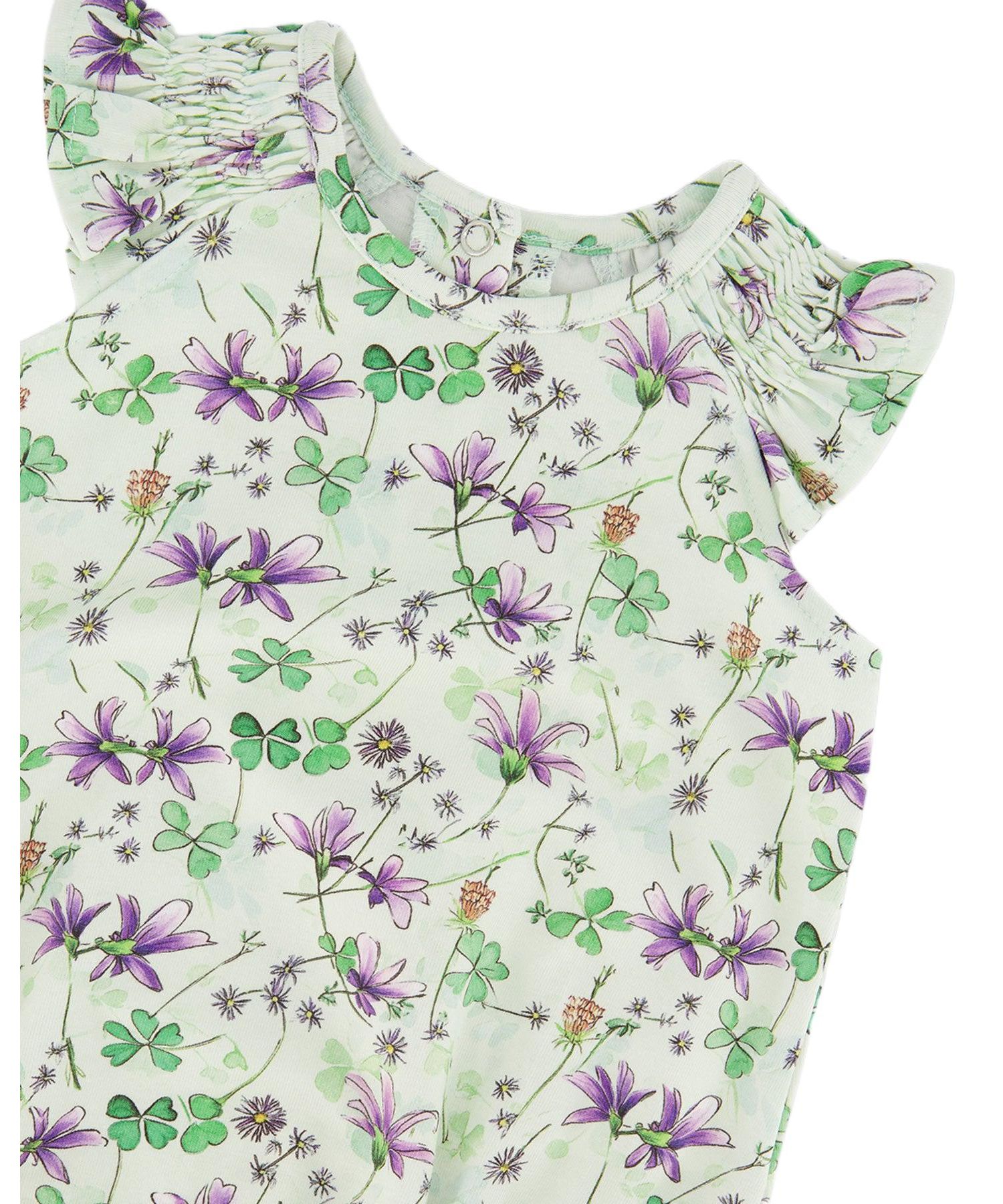 Baby Girls Jersey Romper Printed Flowers